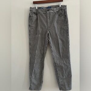 Talbots Black and White Gingham Checkered Velvety Stretchy 14 Classic High Waist
